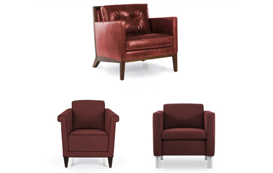 Cabot Wrenn Lounge Chairs in Pantone Color of the Year-Marsala