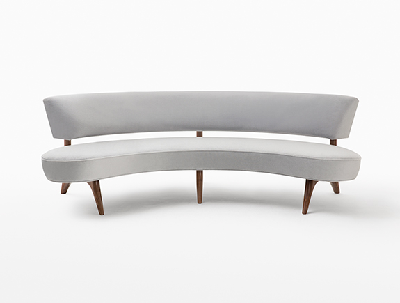 Floating Curved Sofa from Holly Hunt's Vladimir Kagan Collection
