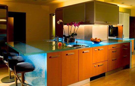 Get Transparent with Think Glass Kitchen Countertops