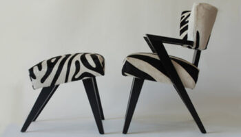 The Zebra Chair and Ottoman by L&L Design