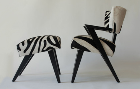 The Zebra Chair and Ottoman by L&L Design