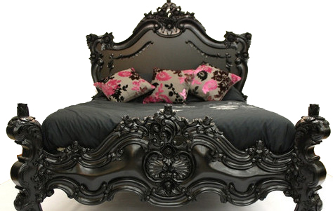 Black Lacquer Montespan Bed by Fabulous & Baroque