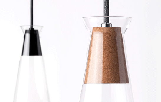 glass, Naked Pendant, AYRE, architectural lighting, pendant lamp, suspension lamp, cork, silicone, LED