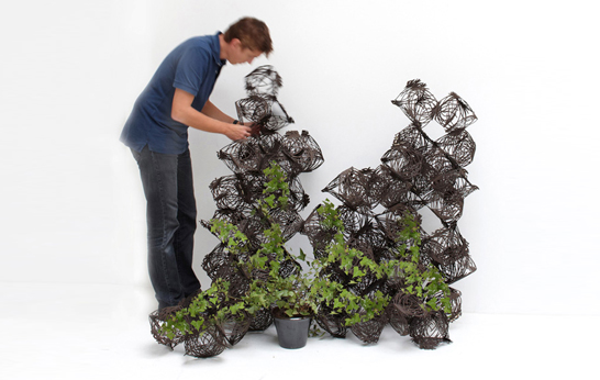 trellis, Tumbleweed, Jean-Jaques Hubert, Compagnie, French design, green, indoor plants, CNC cut cardboard, h2o architects,