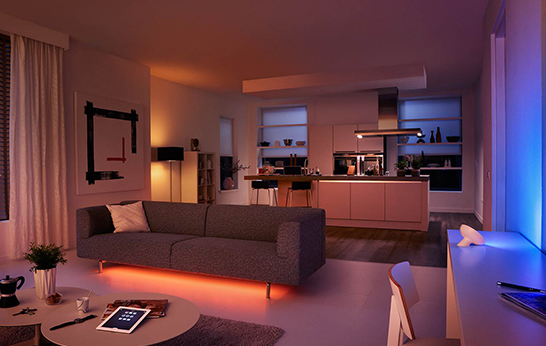 Hue, home lighting system, web-enabled LED lighting system, Philips, LivingColors Bloom, LightStrips