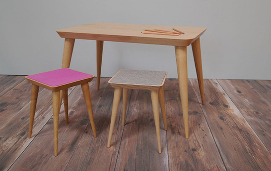 Kids Felt Table and Stool Set by Barnby & Day