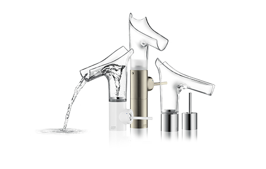 faucet, mixer faucet, bathroom, crystal glass, Axor Starck V, 2014, Philippe Starck,