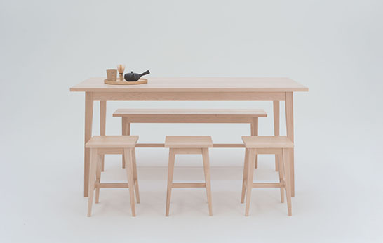 dining table, stool, bench, maple, wood, Made in Britain, London, furniture,