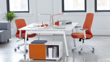 Poppin's Series A Desk System can cater for an office of two to 200