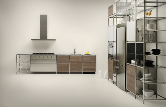 Valcucine Introduces Its Meccanica Kitchen In Steel And Walnut