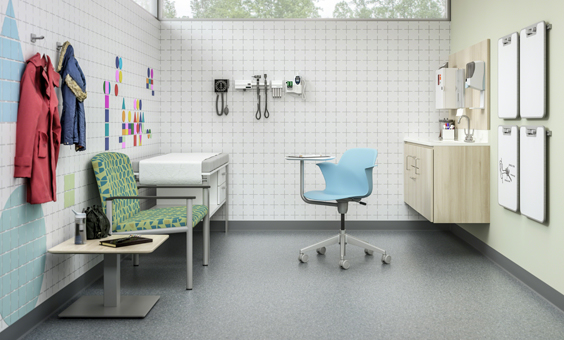 At NeoCon 2016: Node with ShareSurface by Steelcase Health Fosters Exam Room Equity