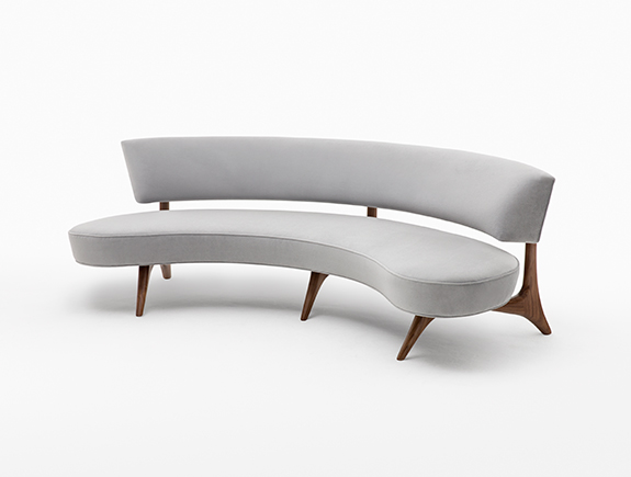 Floating Curved Sofa from Holly Hunt’s Vladimir Kagan Collection