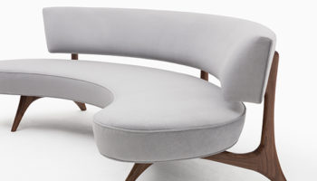 Floating Curved Sofa from Holly Hunt's Vladimir Kagan Collection