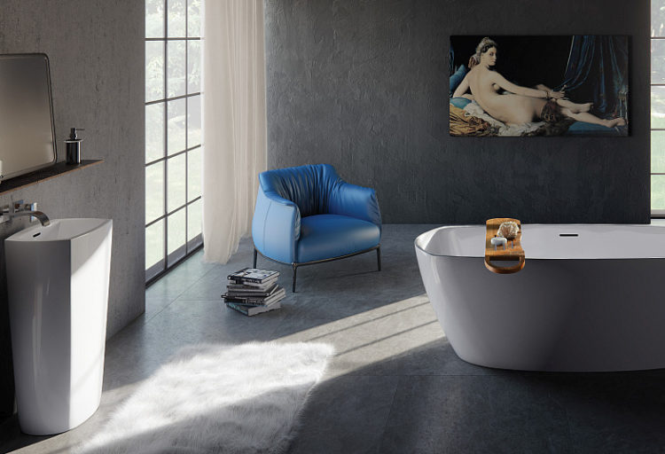 At NeoCon 2018: Sleek-Stone Tubs and Sinks by Graff
