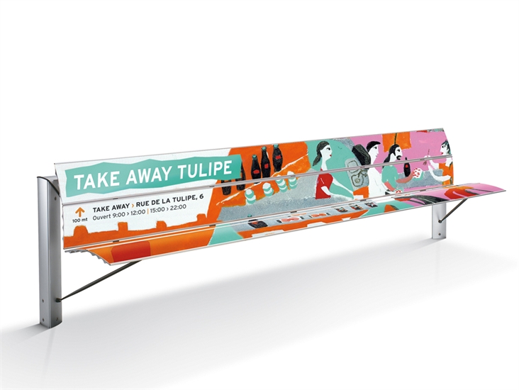 Loco Anodized Aluminum Bench with Branded Graphics