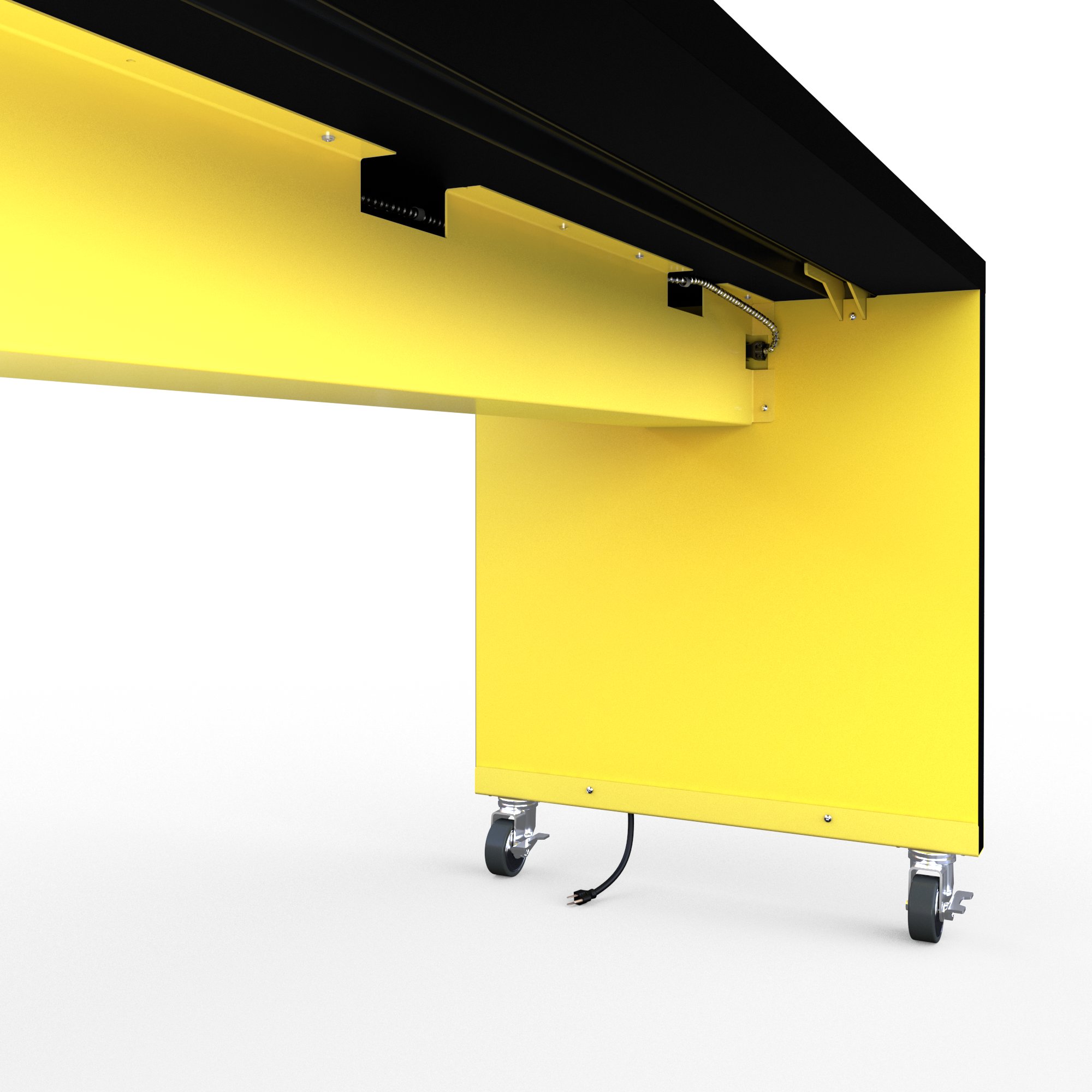 Hi5 Union 2.0 Table underside with casters yellow finish