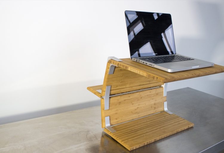 Modos Standing Desk with laptop front view
