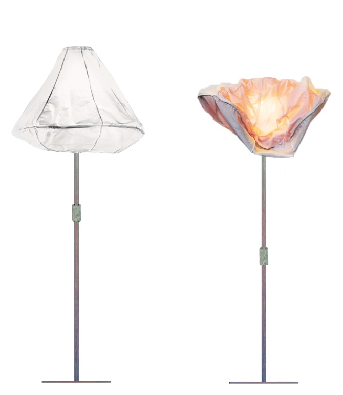 dimmable lamp with scrunchable shade