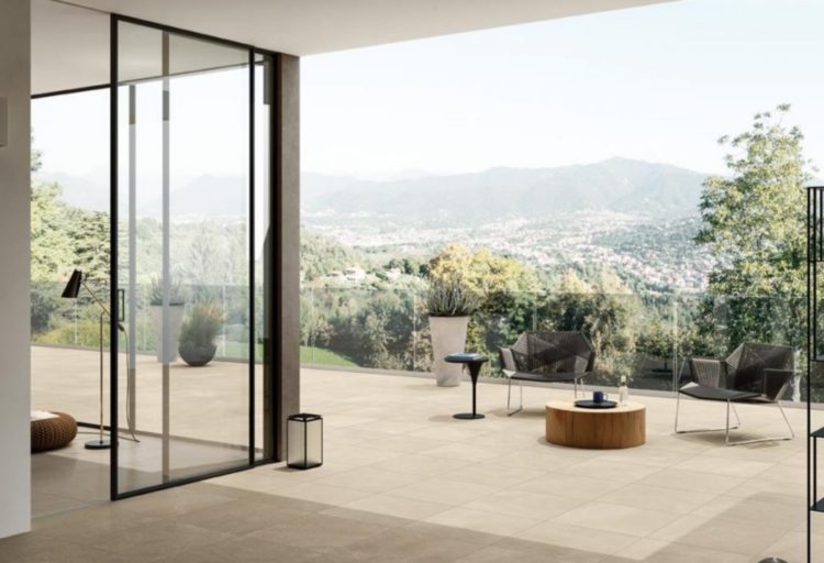 Blustone's Collection of Yosemite Tiles on outdoor patio