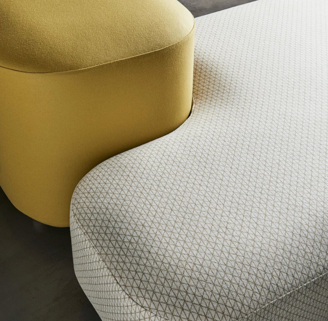 Designtex and Coalesse new textile collection Bixby pattern on ottoman