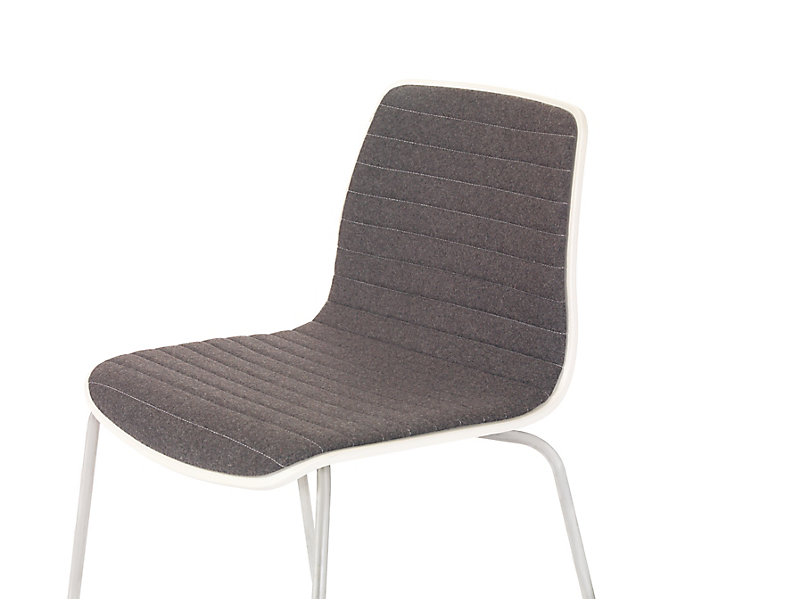 Andaz Seating channel-stitched guest chair grey
