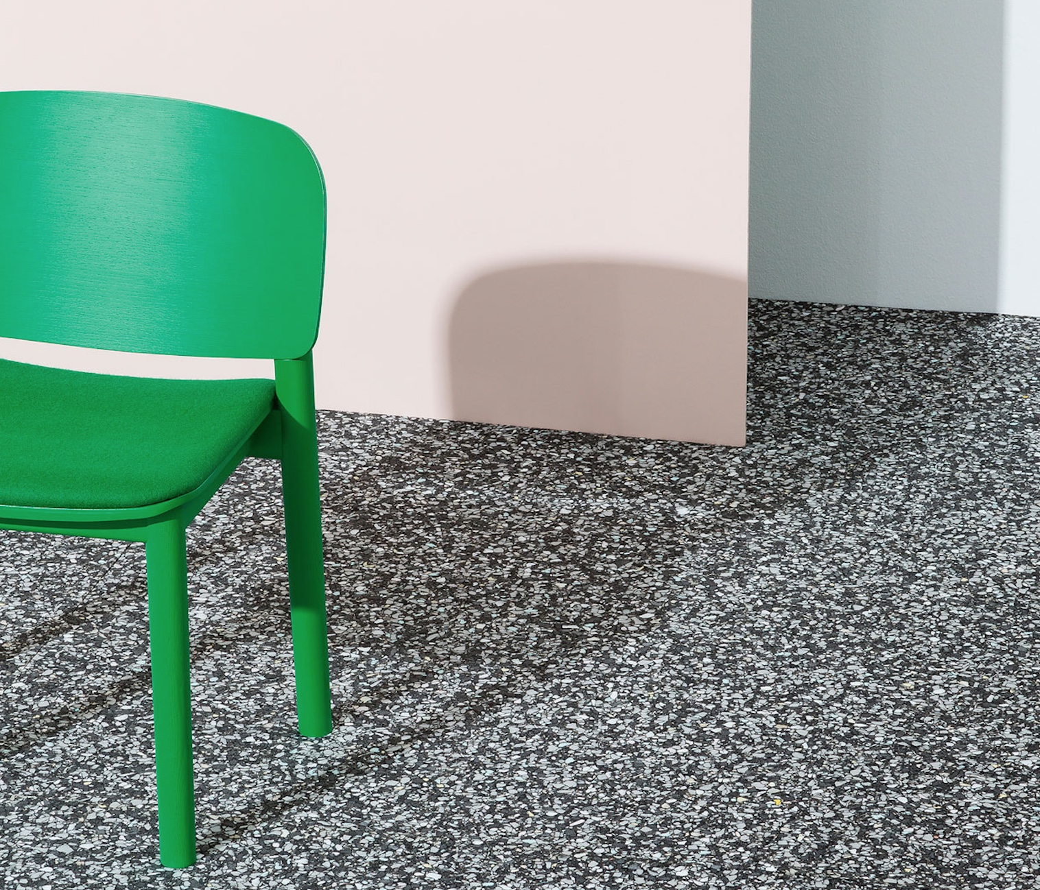 Billiani White Chair upholstered green