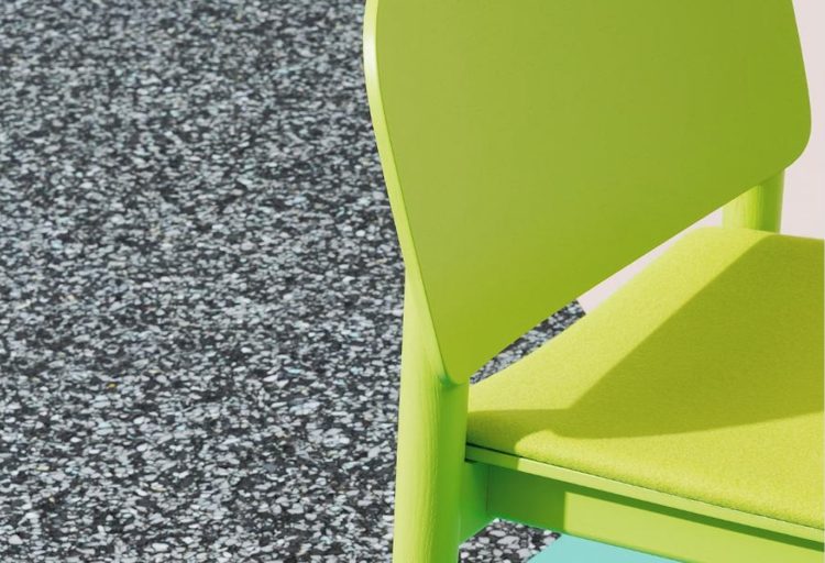 Billiani White Chair upholstered lemon green close up view