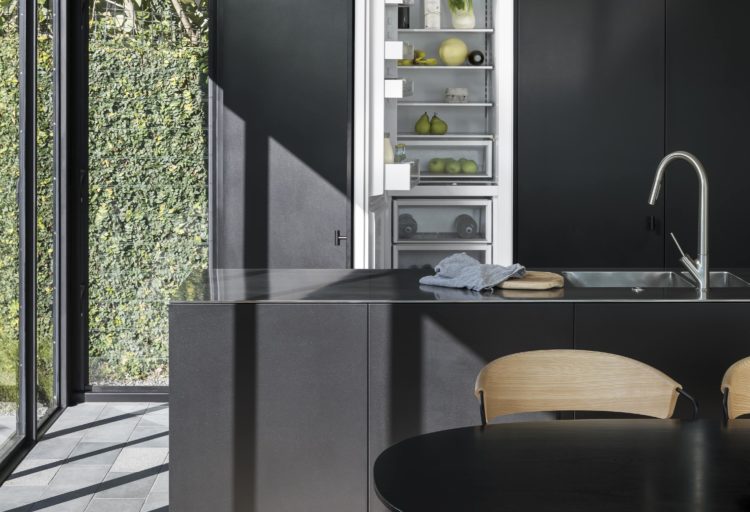 Fisher & Paykel Column Refrigerator with charcoal cabinetry