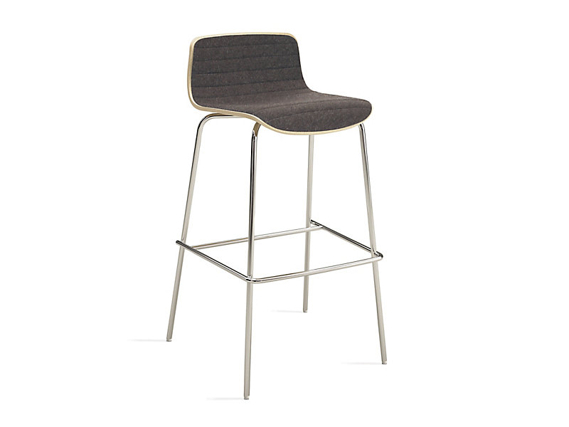 Andaz Guest Seating channel-stitched low back stool charcoal