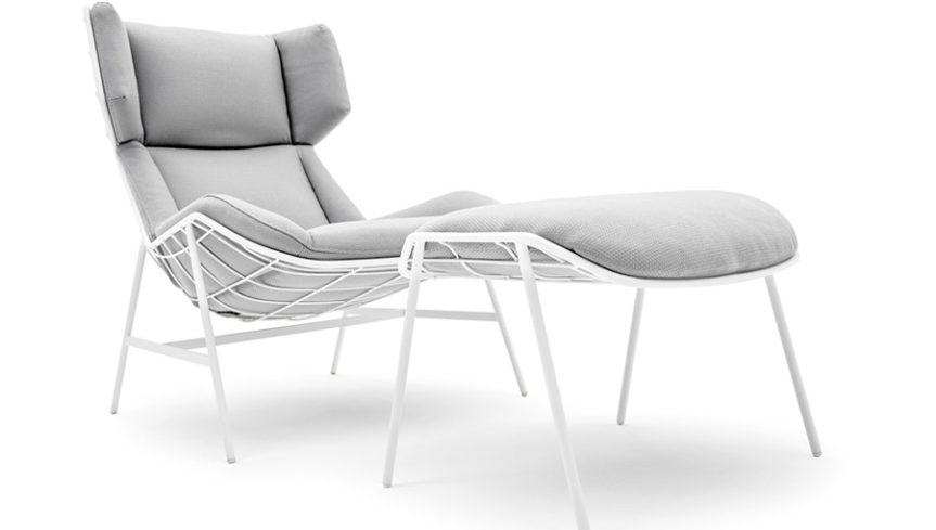 Varaschin Summer Set Chair grey upholstery with ottoman