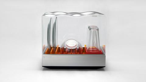 compact countertop dishwasher with clear lid