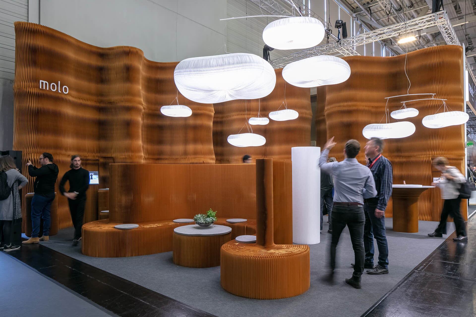 Molo Cloud Softlight Pendant installation at Frame Awards with several pendants