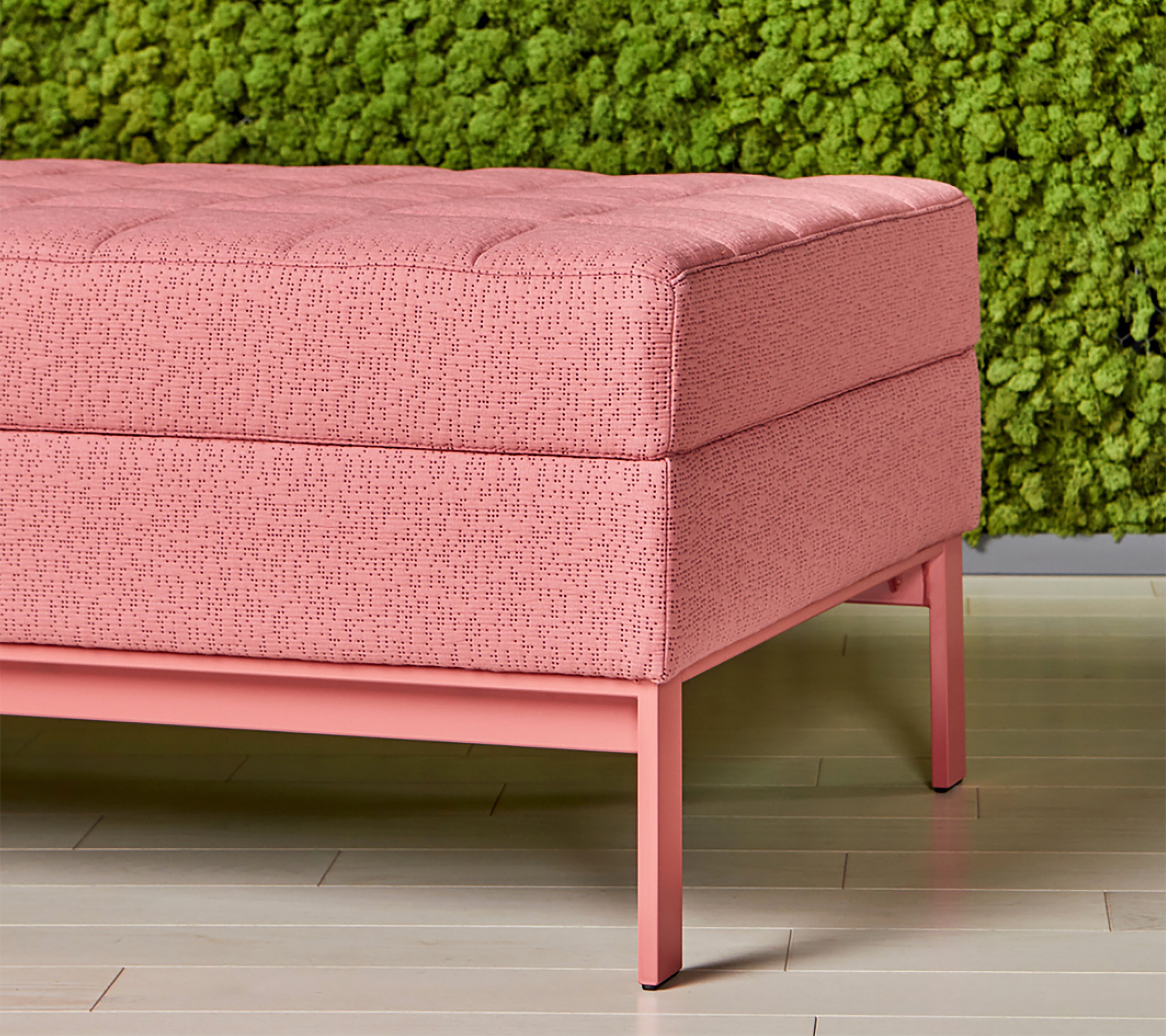 Designtex and Coalesse New textile collection on pink ottoman