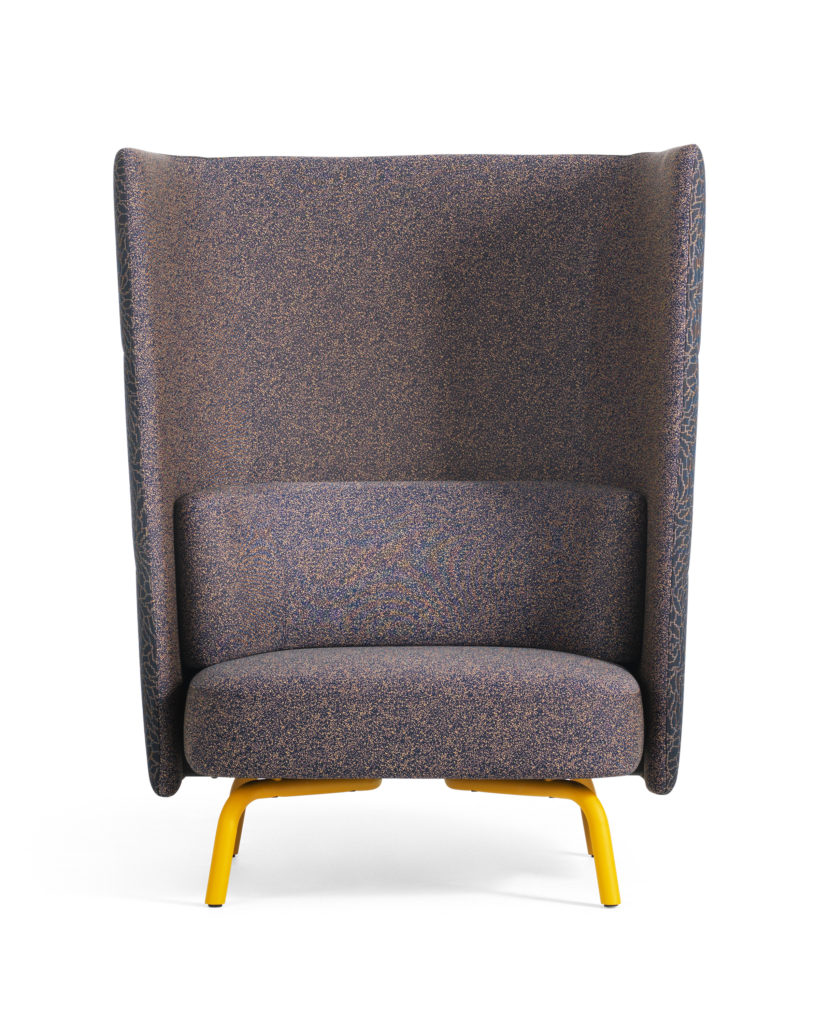 Portus Seating High Back Easy Chair in gray/rust