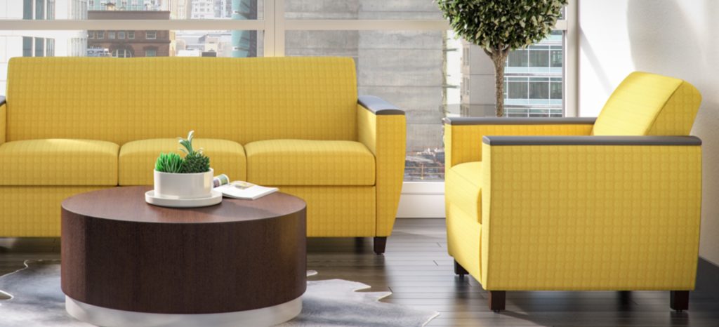 eco Machi II lounge and sofa in yellow waiting room