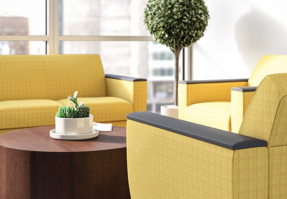eco Machi II lounge and sofa in yellow