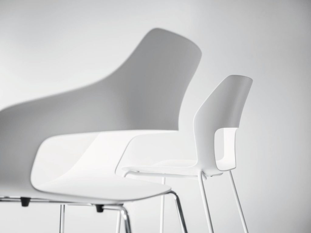 Wilkhahn Occo Side Chair side view of two chairs in white