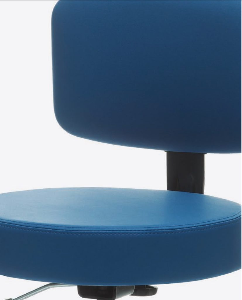 United Chair Medical Stool blue close up