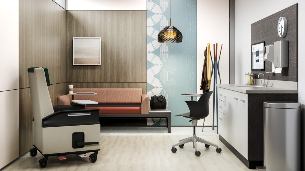 Steelcase Convey casegoods patient room white cabinets