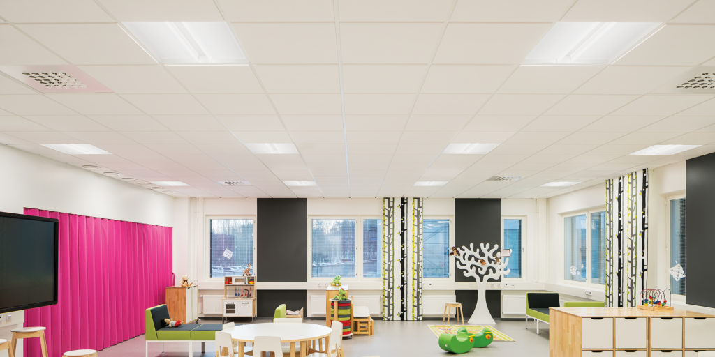 Fluxwerx LED Luminaires many Rails lights installed in open work space