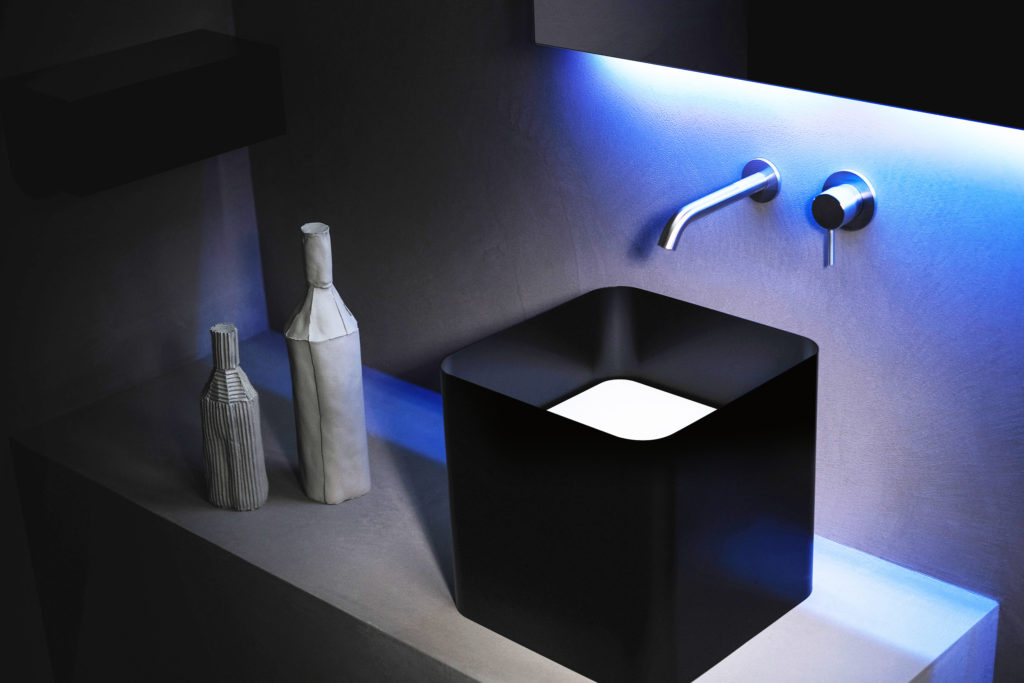 Atelier 12's Abisso Bathroom black above-counter basin