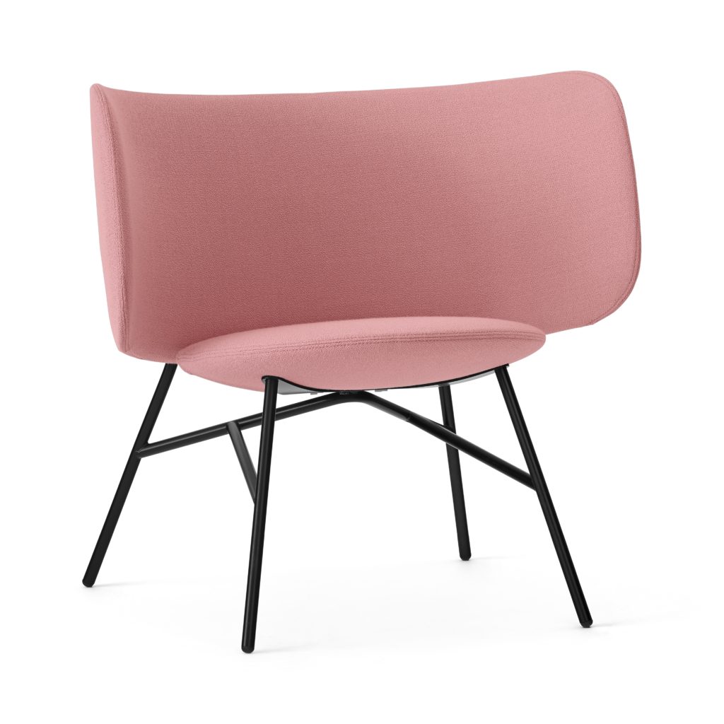 Hightower Stella Chair angled view of front pink white background