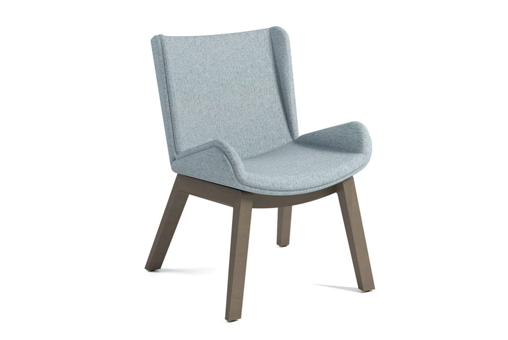 ERG International's Albury Lounge low back with wooden legs in light blue