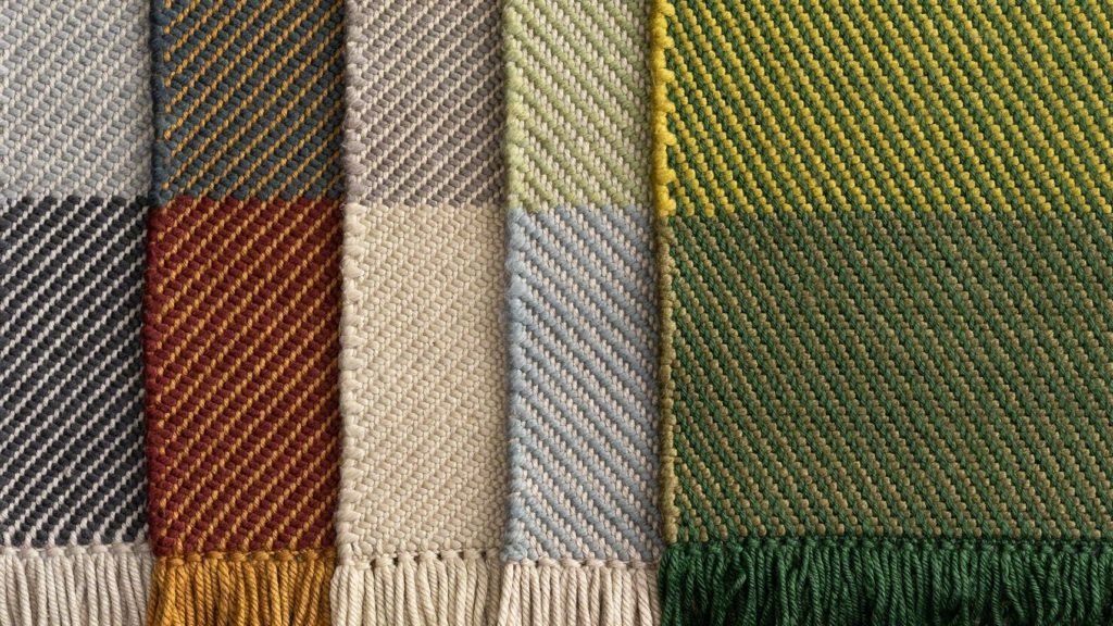 Nanimarquina Collection for Coalesse Diagonal style close up of five different colorways
