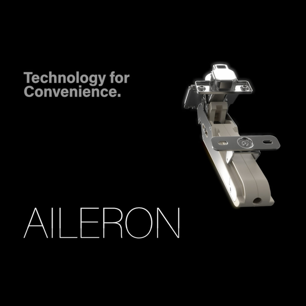 Front view of Aileron hinge with tag line 