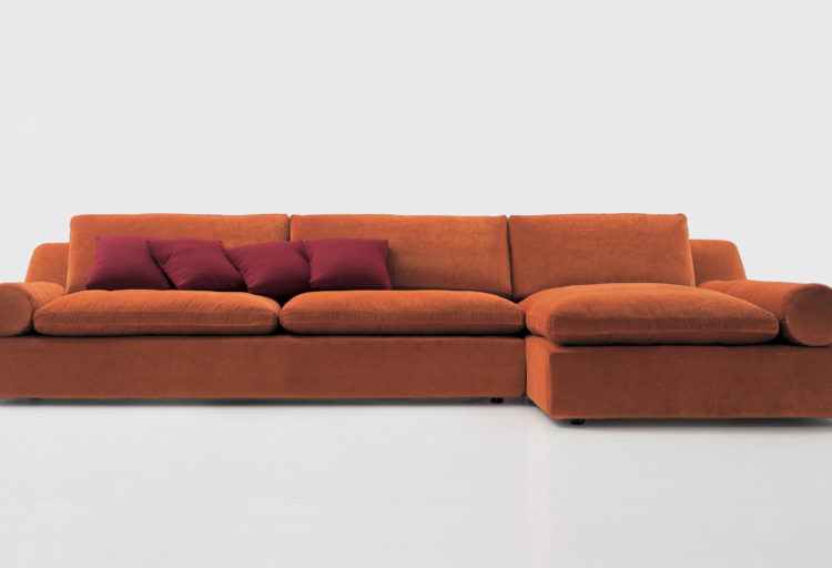 Nube Velvet Sofas Tender Sofa in dark orange