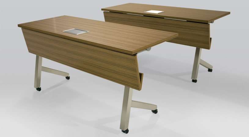 2Merge rectangular fold-down 2 tables with medium tone wood veneer