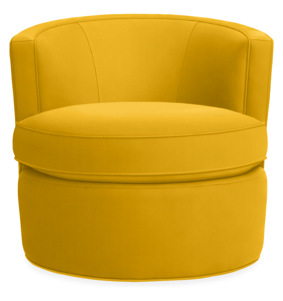 Room & Board Seating Ambrose swivel chair in bright yellow