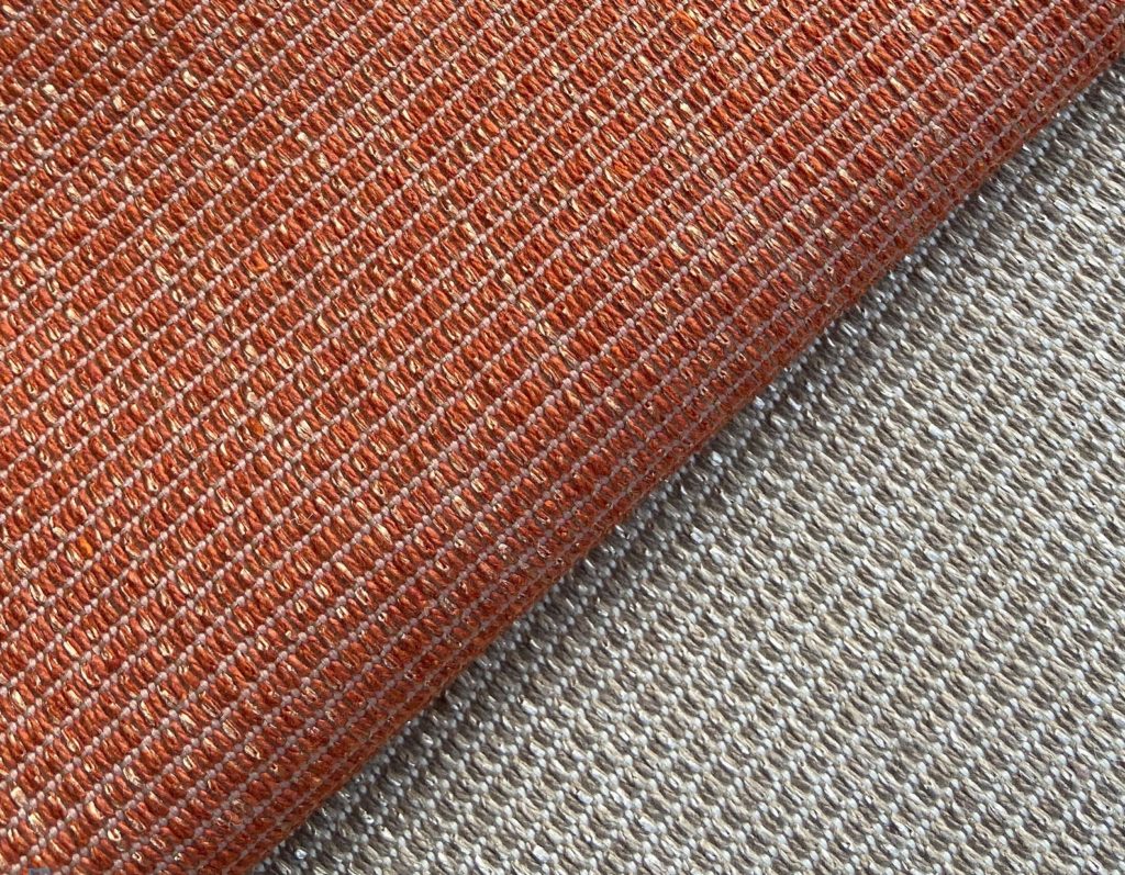 Luna Textiles Off the Grid Beacon fabric detail rust and silvery/gold colors