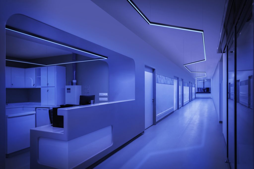 UV-C Lights corridor in nurses' station